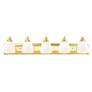 6_Springfield 36" Wide Polished Brass 5-Light Bath Light more views