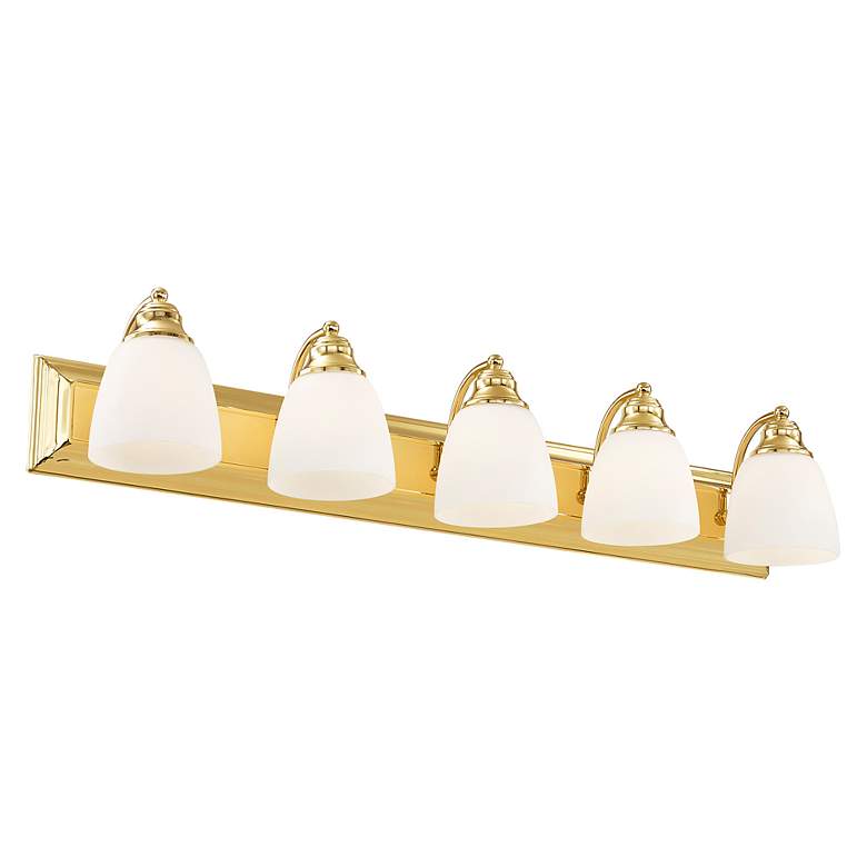 Image 7 Springfield 36" Wide Polished Brass 5-Light Bath Light more views