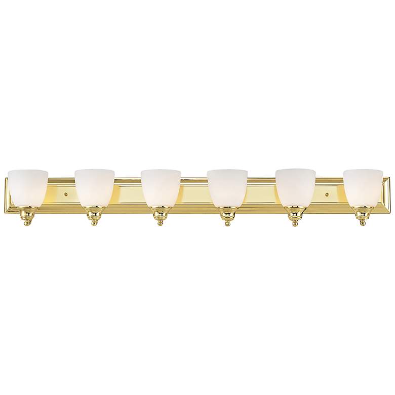 Image 3 Springfield 48" Wide Polished Brass 6-Light Bath Light