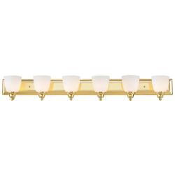 Springfield 48" Wide Polished Brass 6-Light Bath Light