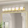 2_Springfield 48" Wide Polished Brass 6-Light Bath Light