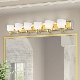 Springfield 48" Wide Polished Brass 6-Light Bath Light Springfield 48" Wide Polished Brass 6-Light Bath Light