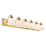 Springfield 48" Wide Polished Brass 6-Light Bath Light in scene