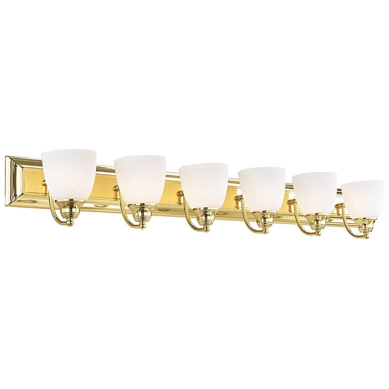 Image 6 Springfield 6-Light 7-in Polished Brass Vanity Light Bar more views