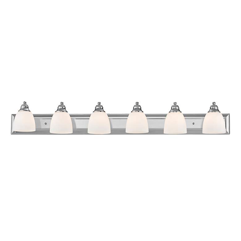 Image 5 Springfield 6-Light 7-in Polished Chrome Bell Vanity Light Bar more views