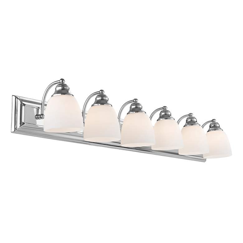 Image 7 Springfield 6-Light 7-in Polished Chrome Bell Vanity Light Bar more views