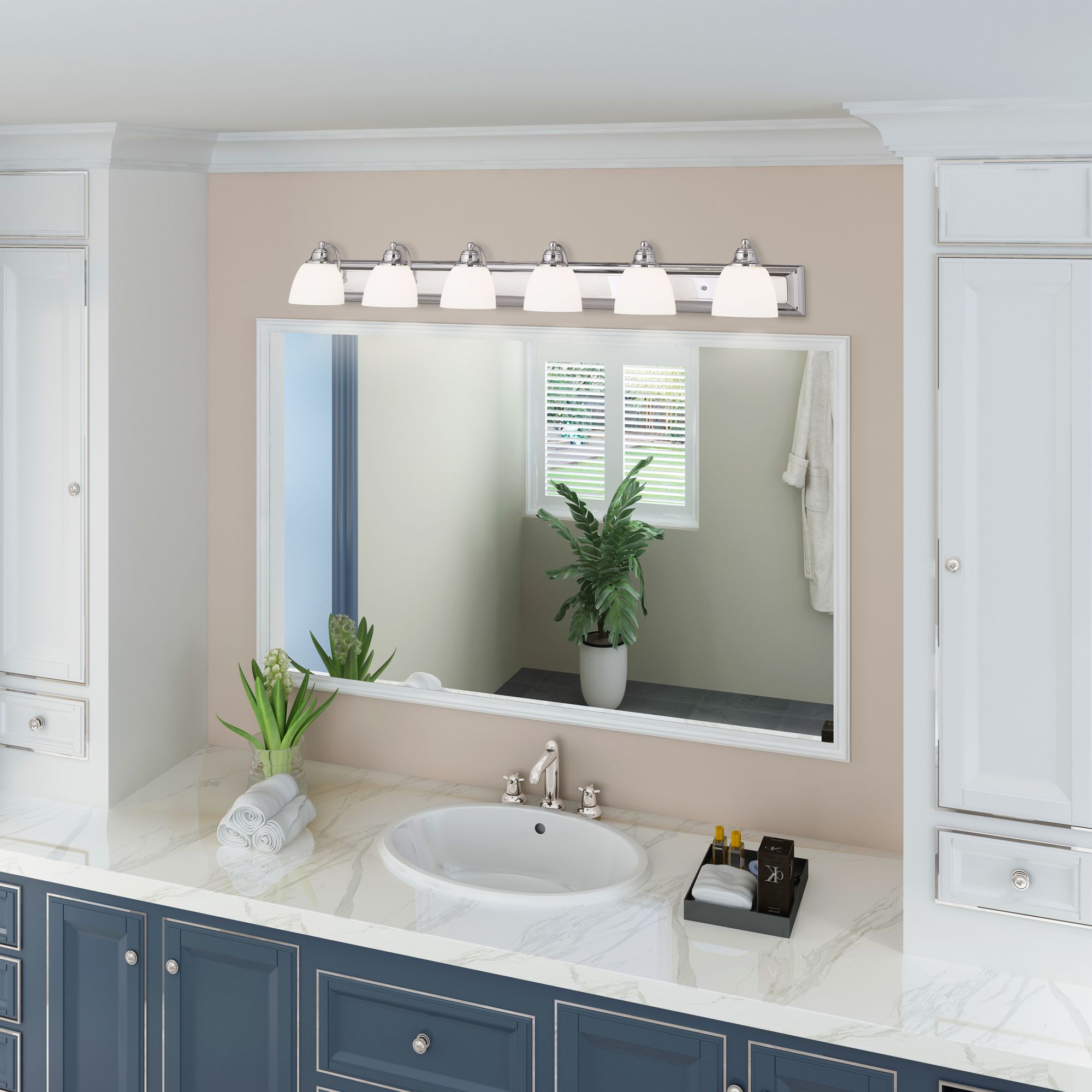 Springfield 6-Light 7-in Polished Chrome Bell Vanity Light Bar