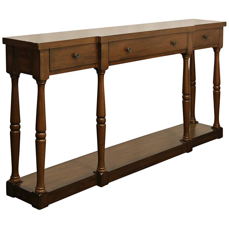 Image 1 Springfield 68 inch Wide Cherry Wood 3-Drawer Console Table