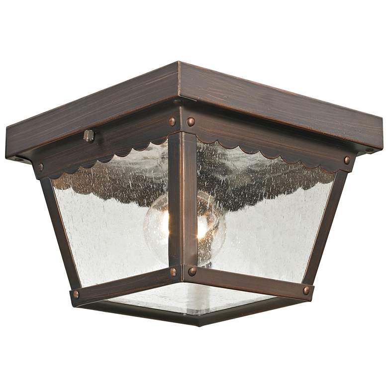 Image 1 Springfield 8" Wide 1-Light Outdoor Flush Mount - Hazelnut Bronze