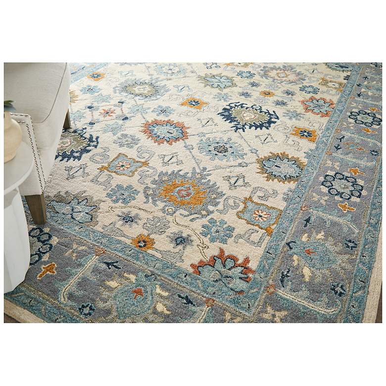 Fairview Spring Blue Rug Springfield Floral & Botanical Hand Tufted Blue Area Rug 8A46F 5' x 8 ...
