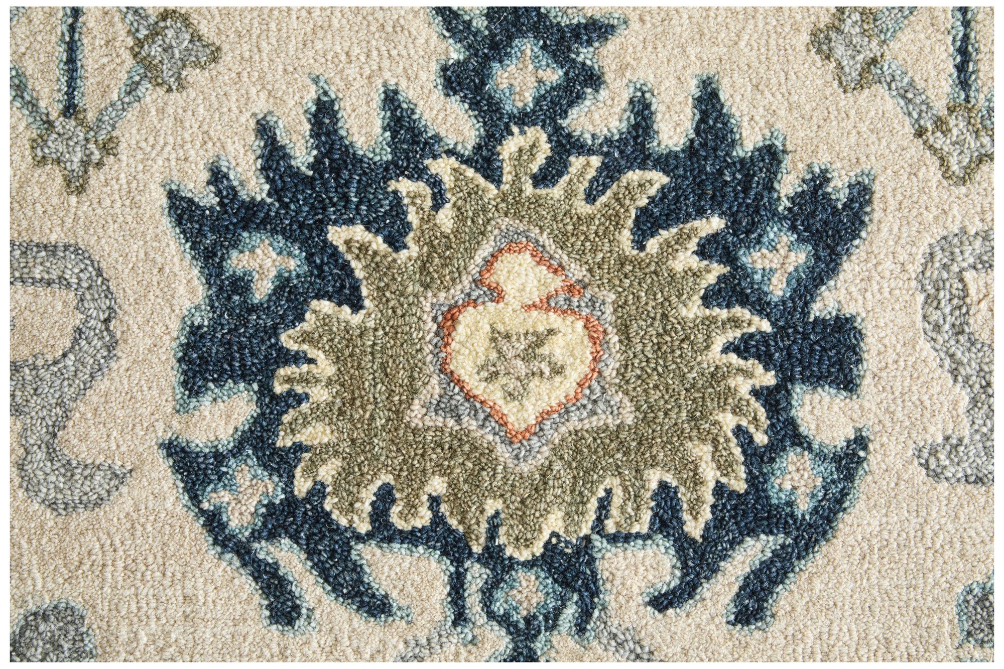 Image 6 Springfield Floral & Botanical Hand Tufted Blue Area Rug 8A46F 5' x 8' more views