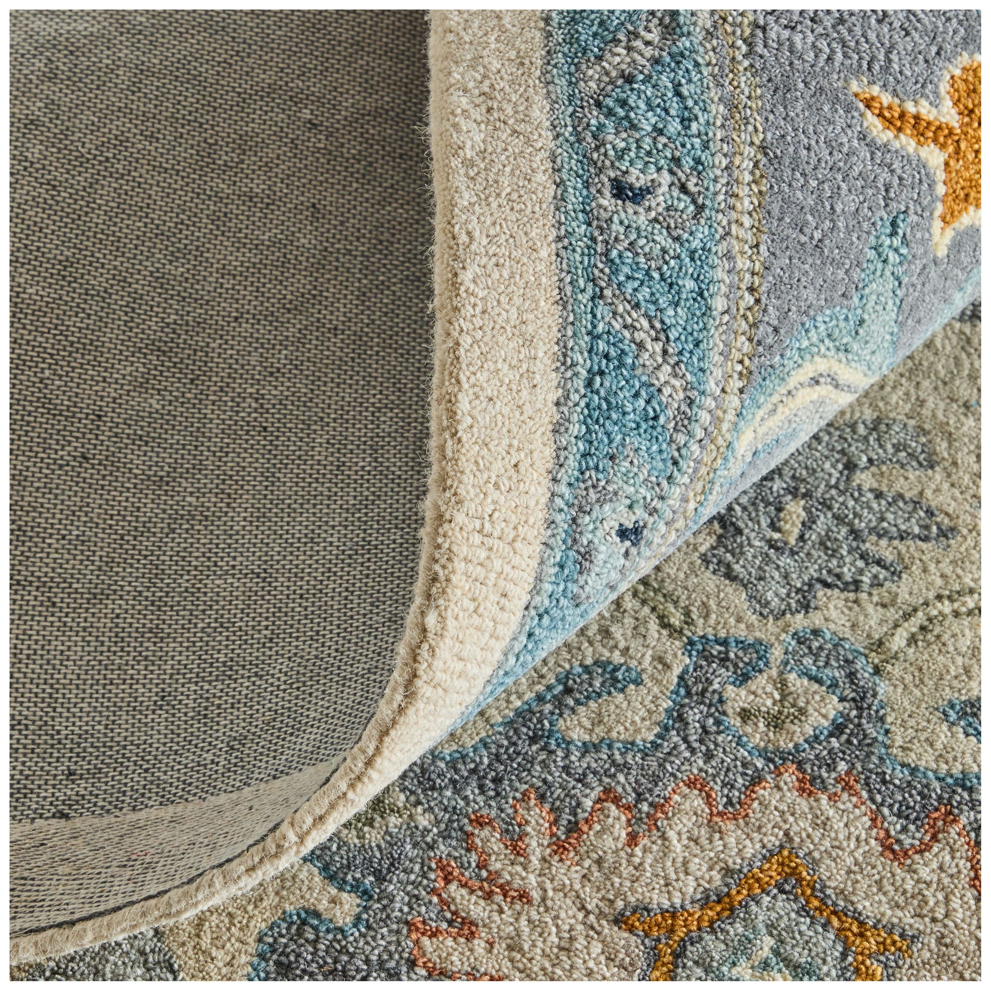 Image 7 Springfield Floral & Botanical Hand Tufted Blue Area Rug 8A46F 5' x 8' more views