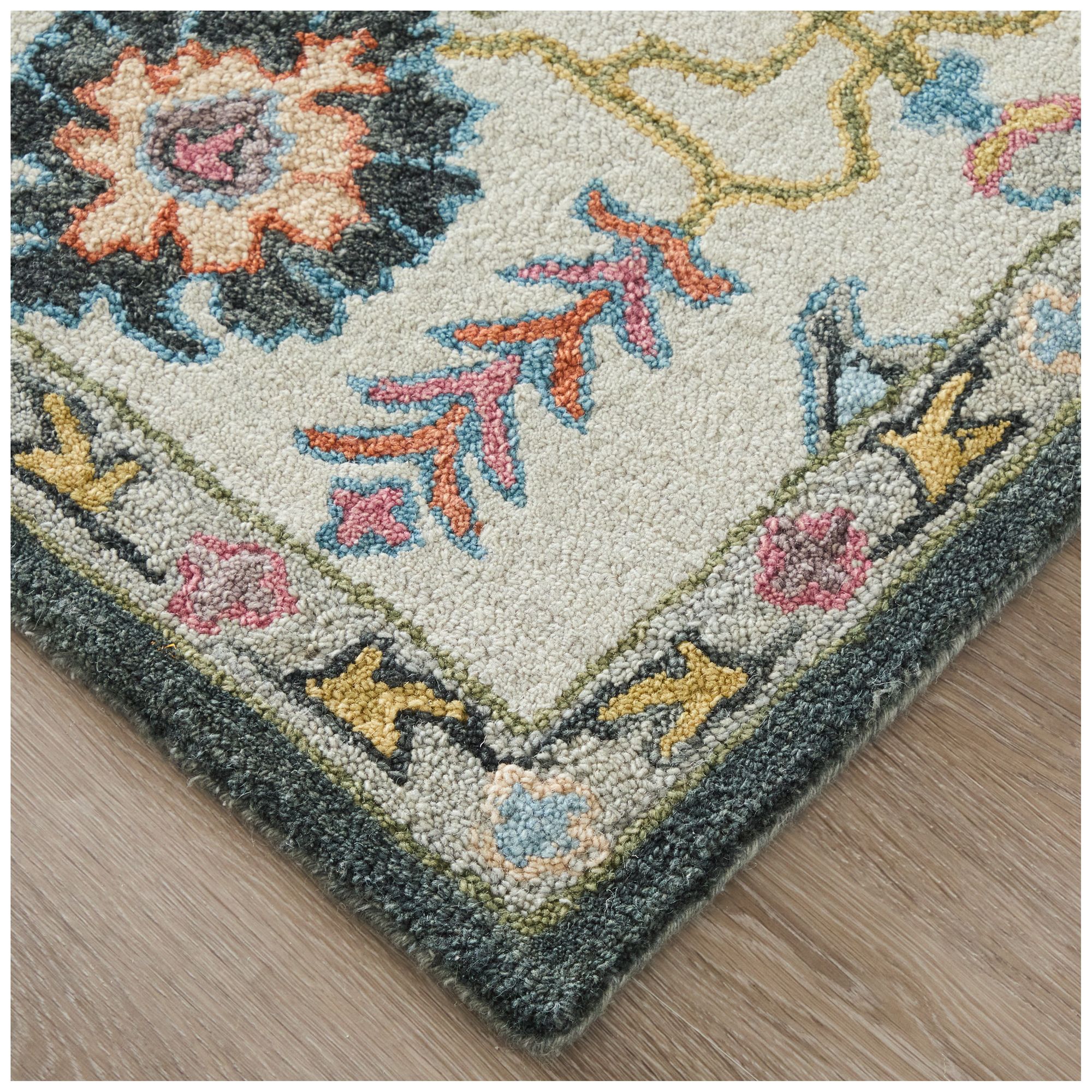 Image 3 Springfield Floral & Botanical Hand Tufted Gray Area Rug 8A47F 5' x 8' more views