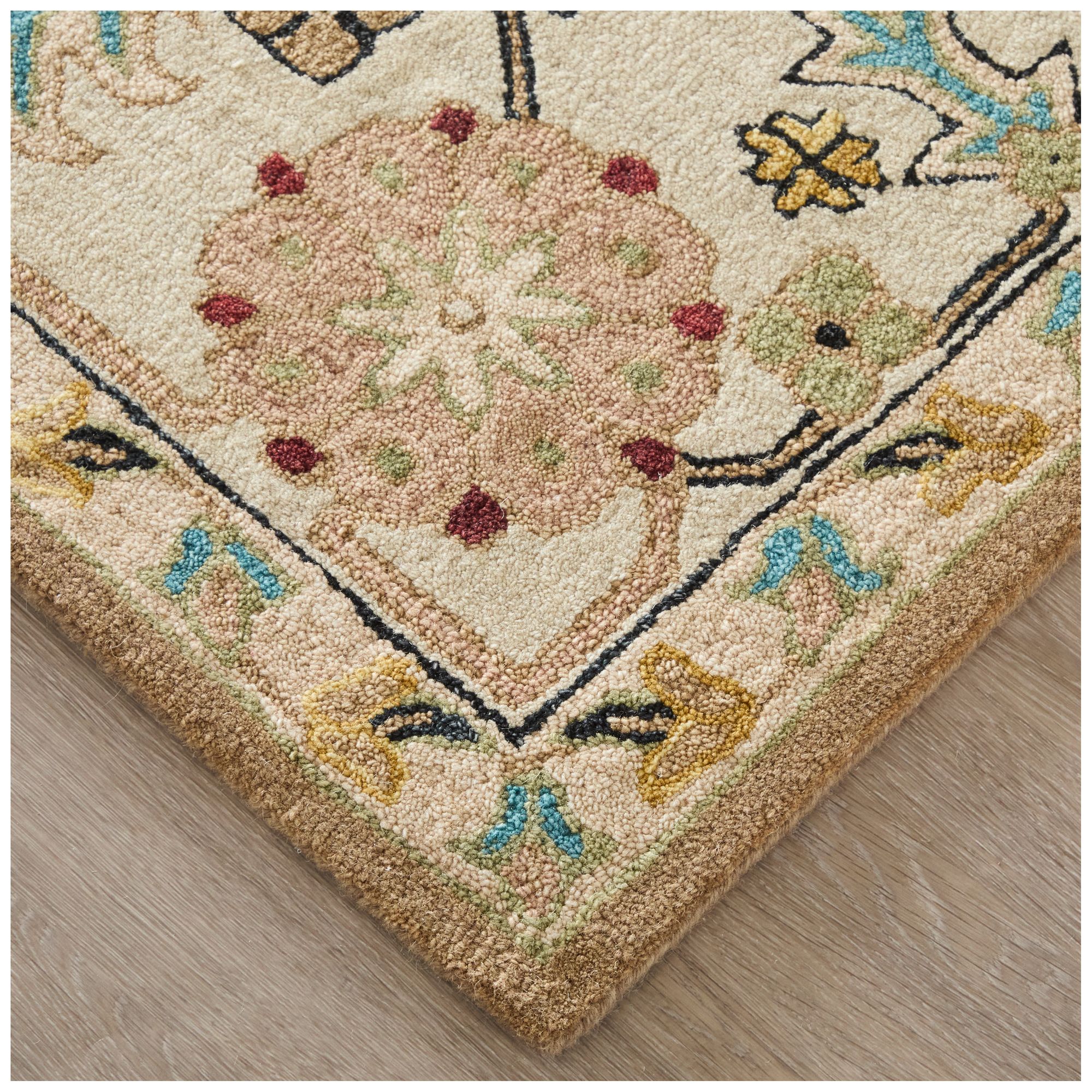Image 3 Springfield Floral & Botanical Hand Tufted Tan Area Rug 8A45F 5' x 8' more views