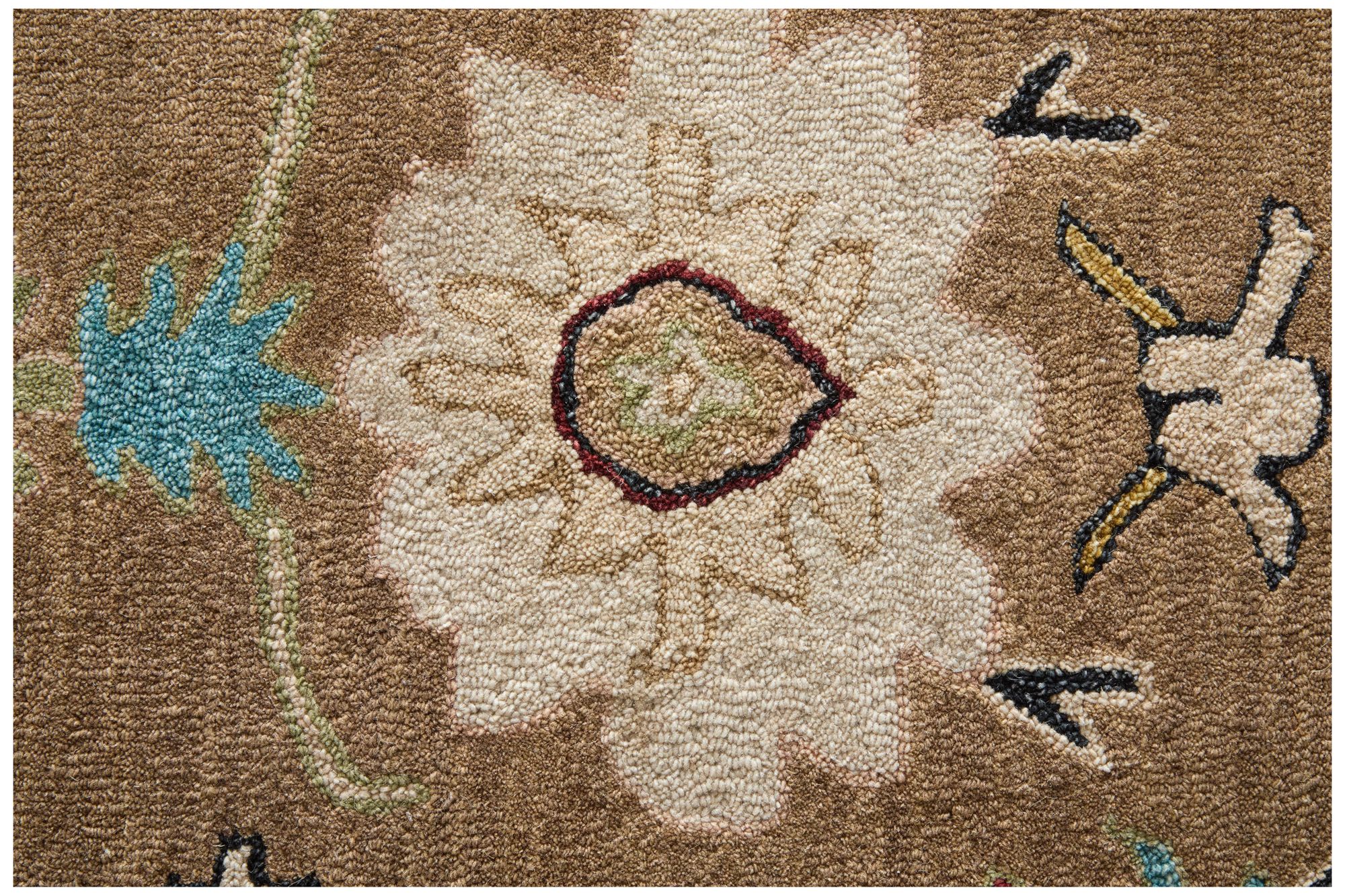 Image 6 Springfield Floral & Botanical Hand Tufted Tan Area Rug 8A45F 5' x 8' more views