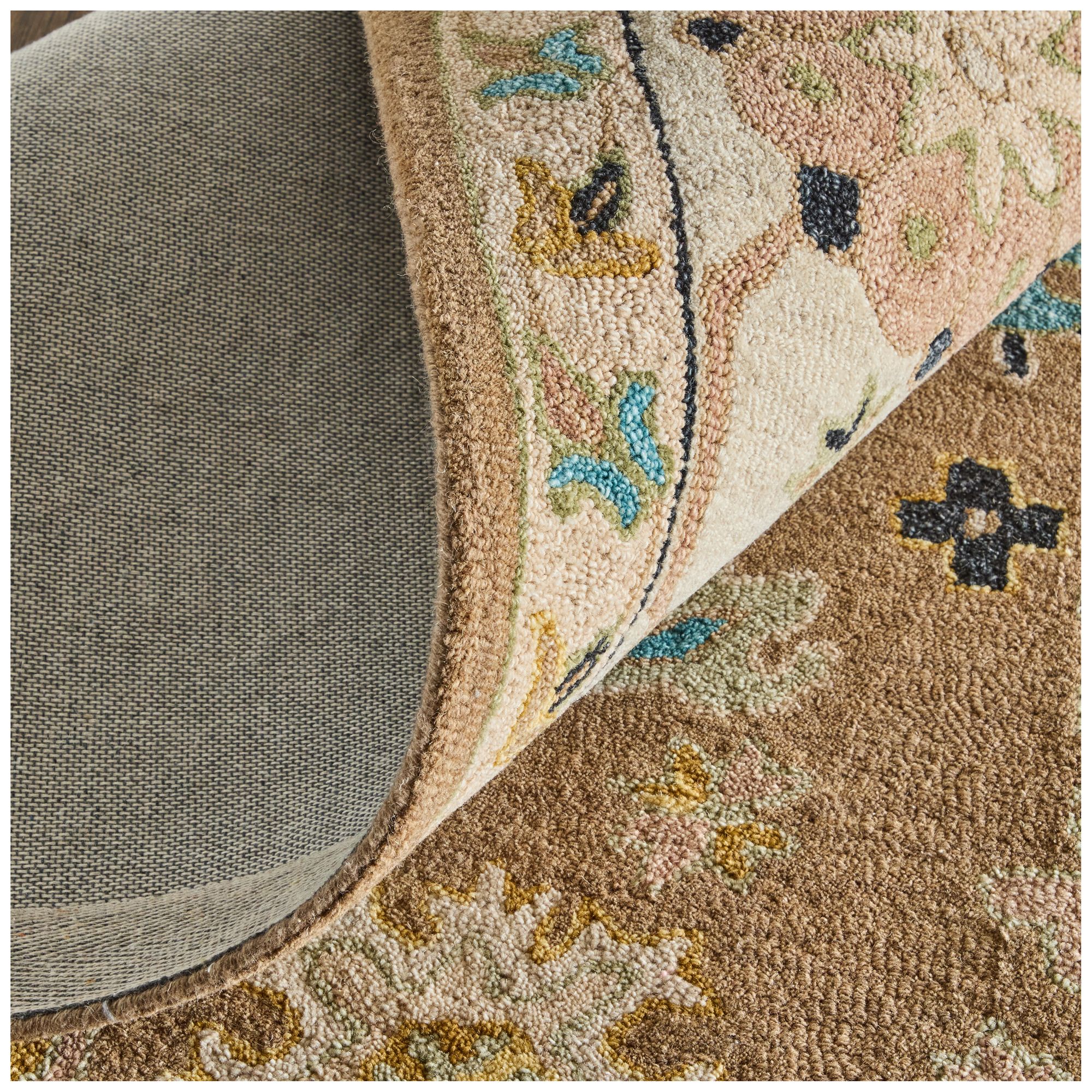 Image 7 Springfield Floral & Botanical Hand Tufted Tan Area Rug 8A45F 5' x 8' more views