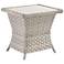 Springfield Wood Top and Pebble Wicker Outdoor End Table