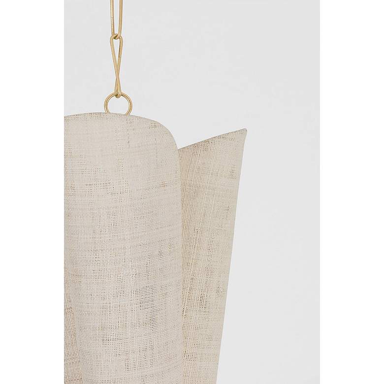 Image 2 Springhill 20" Wide Gold Leaf Pendant Light w/ Woven Shade more views