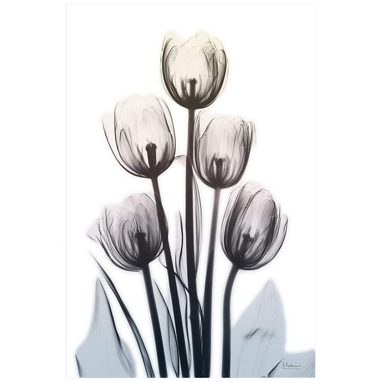 Image 3 Springing Tulips 48" High Tempered Glass Graphic Wall Art
