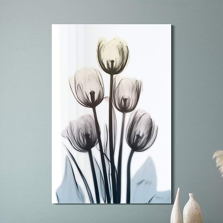 Image 2 Springing Tulips 48" High Tempered Glass Graphic Wall Art