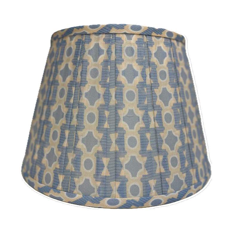 Image 1 Springtime Blue Tan Empire Lamp Shade 10x14x10x10 (Spider)