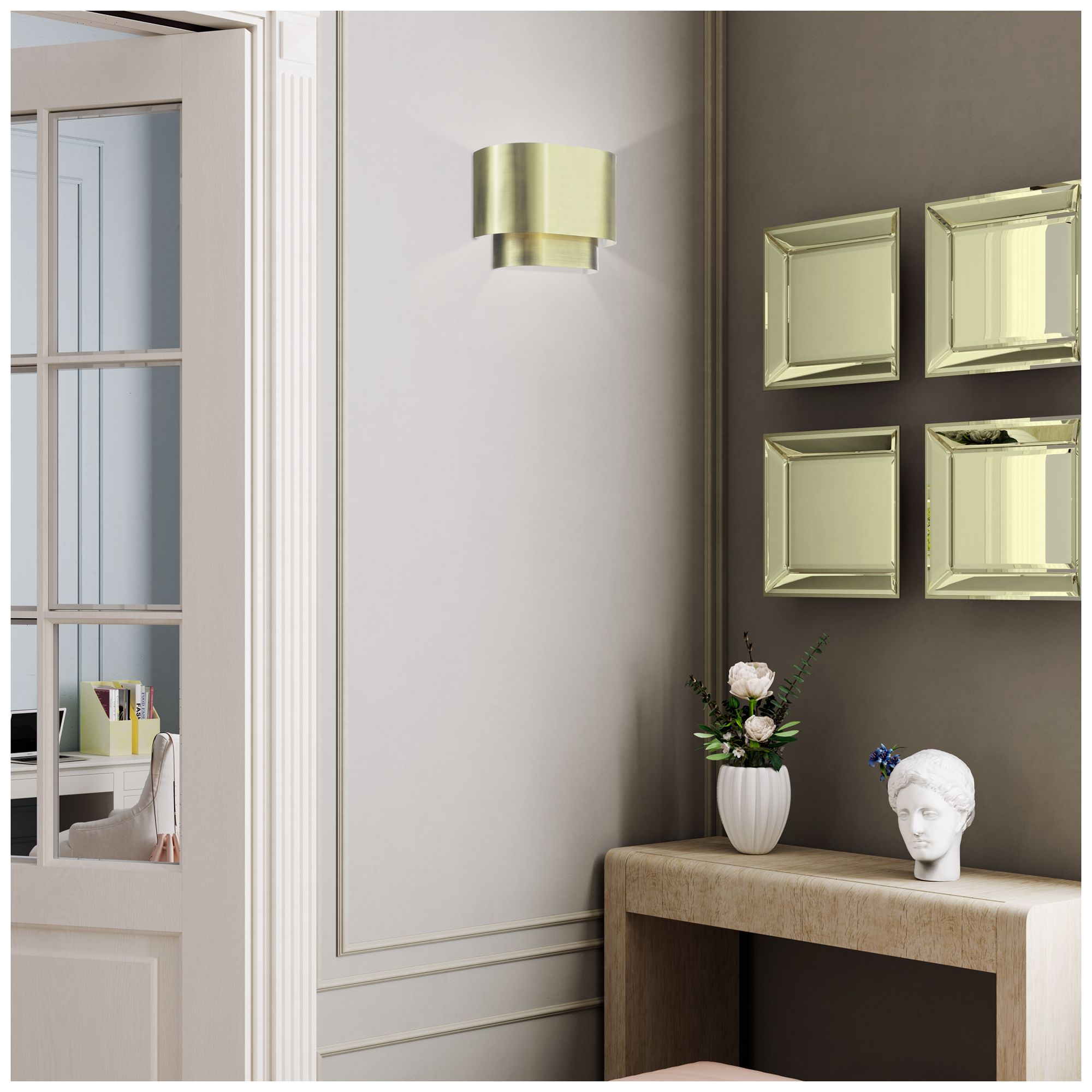 Image 5 Springview 1 Light Antique Brass ADA Sconce more views