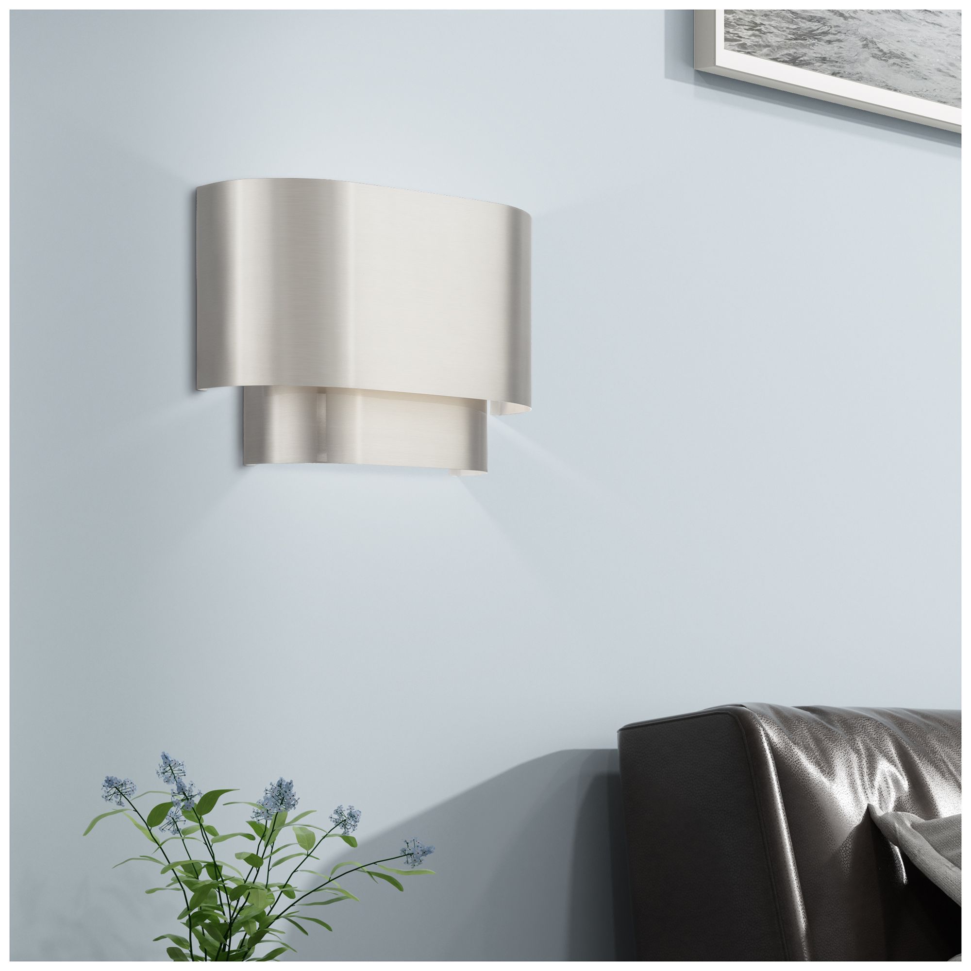 Springview 1 Light Brushed Nickel ADA Sconce with Metal Shade