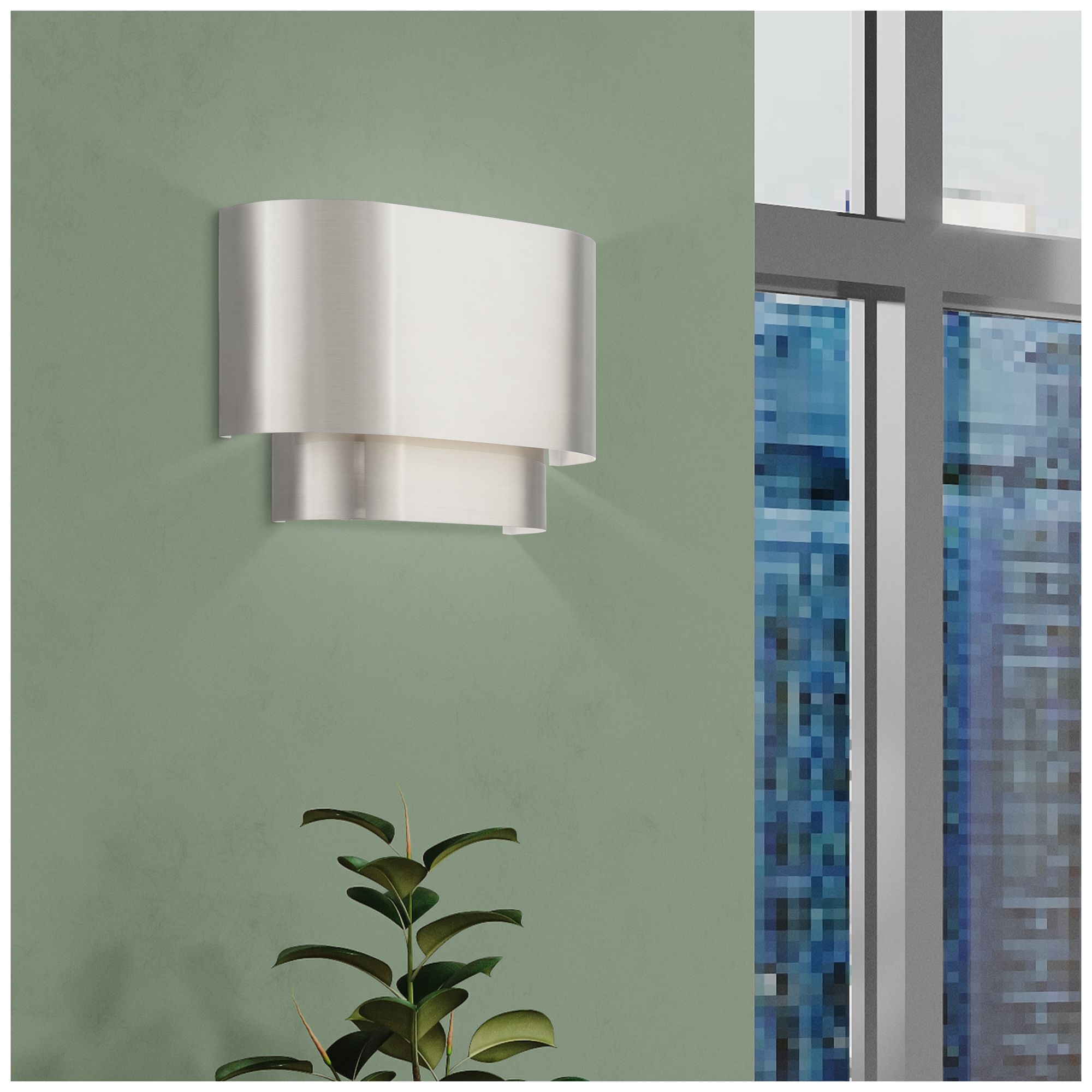 Springview 1 Light Brushed Nickel ADA Sconce with Metal Shade