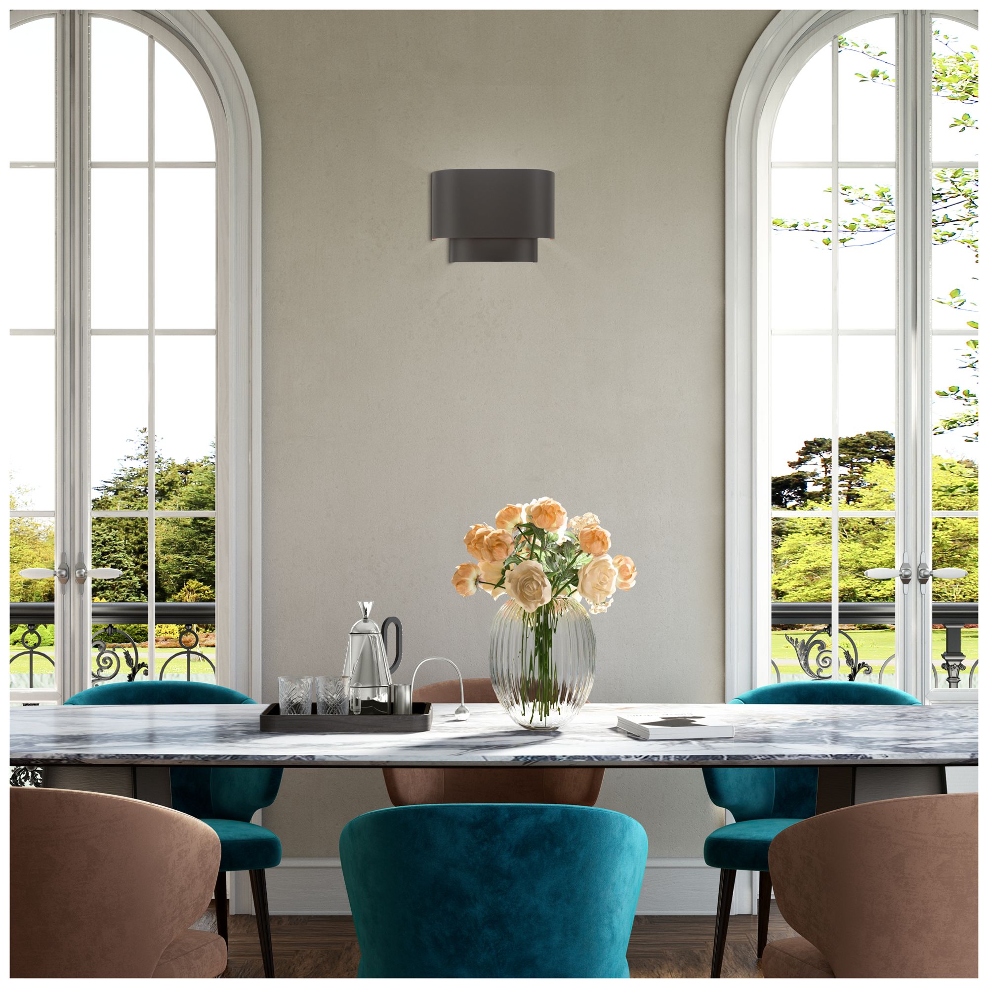 Image 7 Springview 1 Light English Bronze ADA Sconce with Metal Shade more views