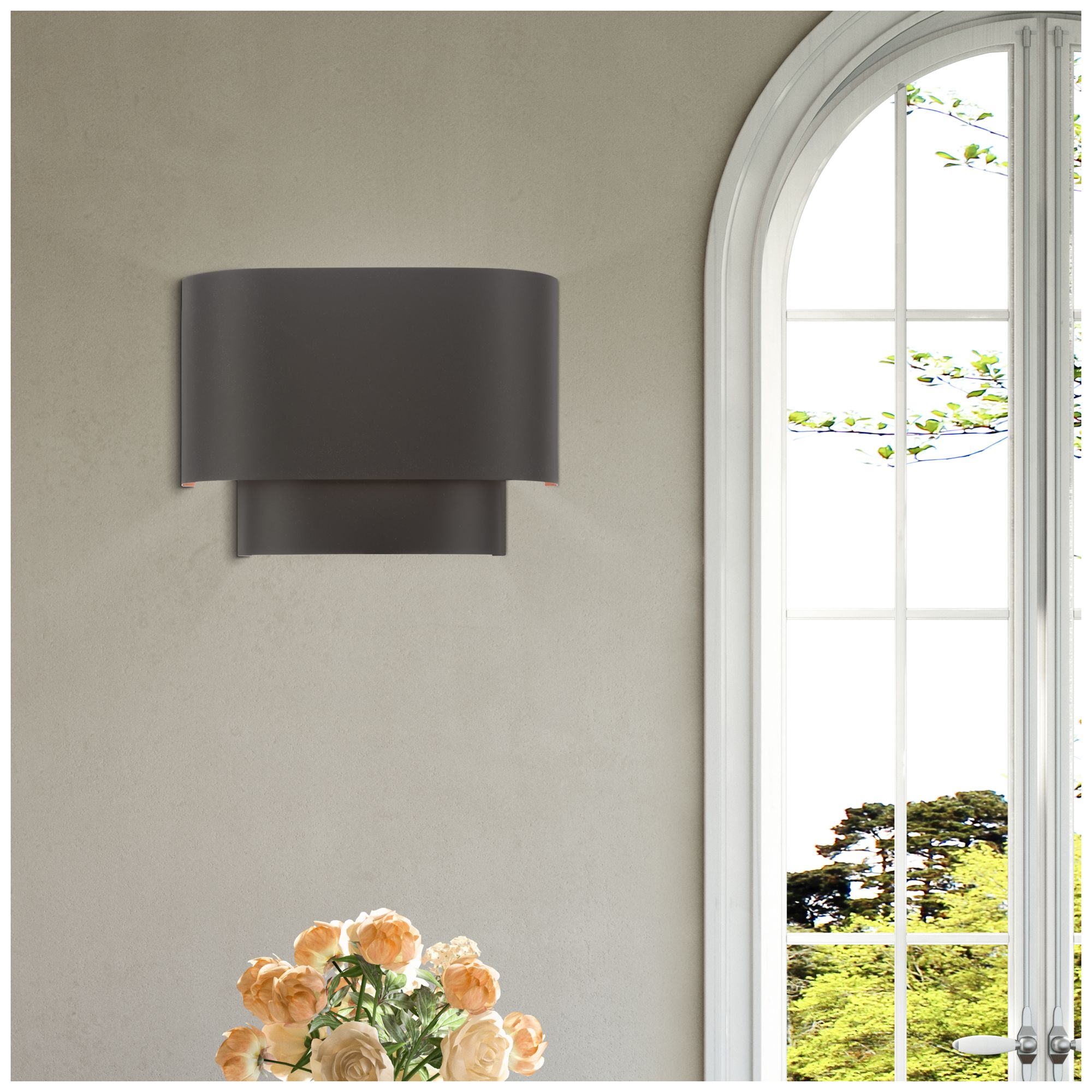 Springview 1 Light English Bronze ADA Sconce with Metal Shade