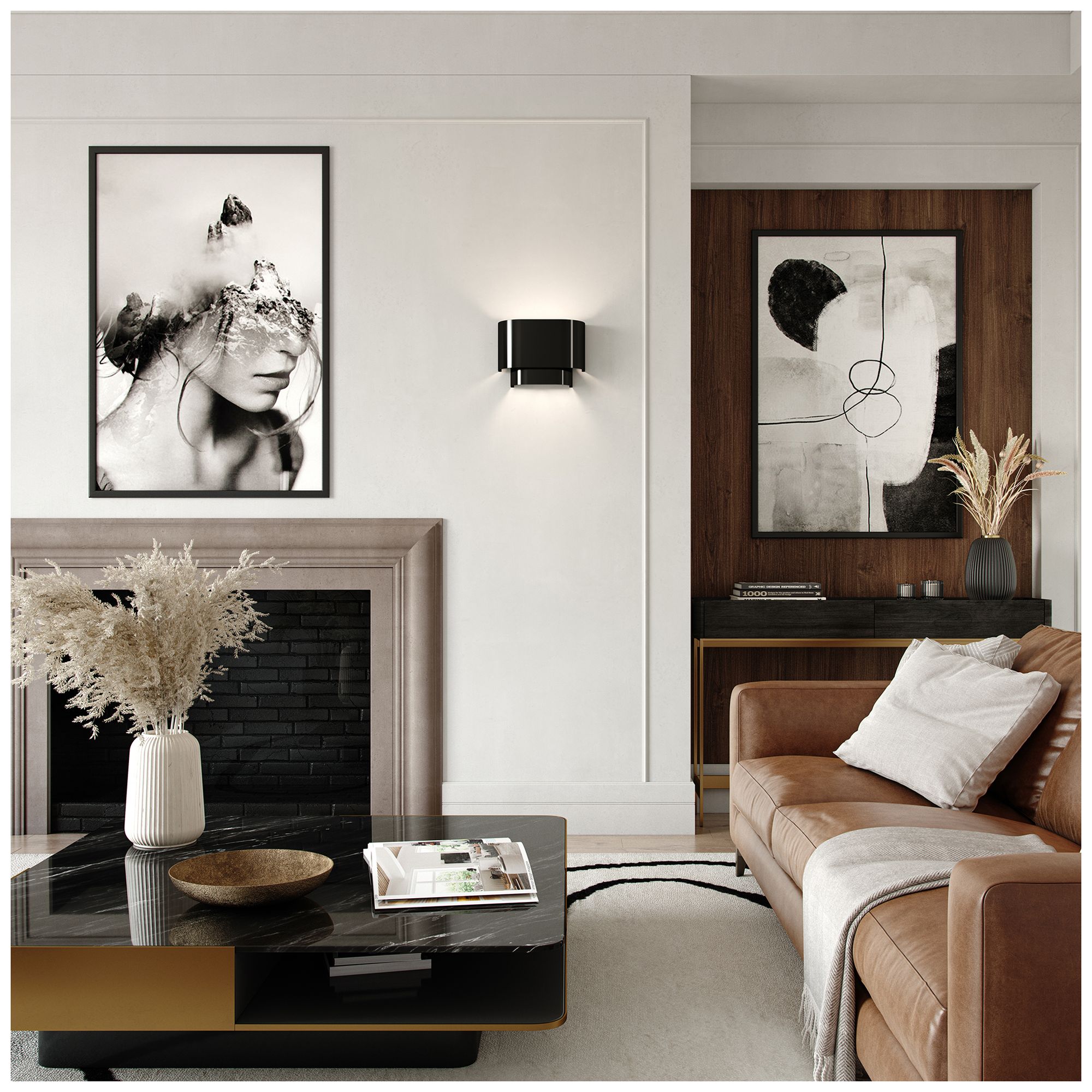 Image 7 Springview 1 Light Shiny Black ADA Sconce more views