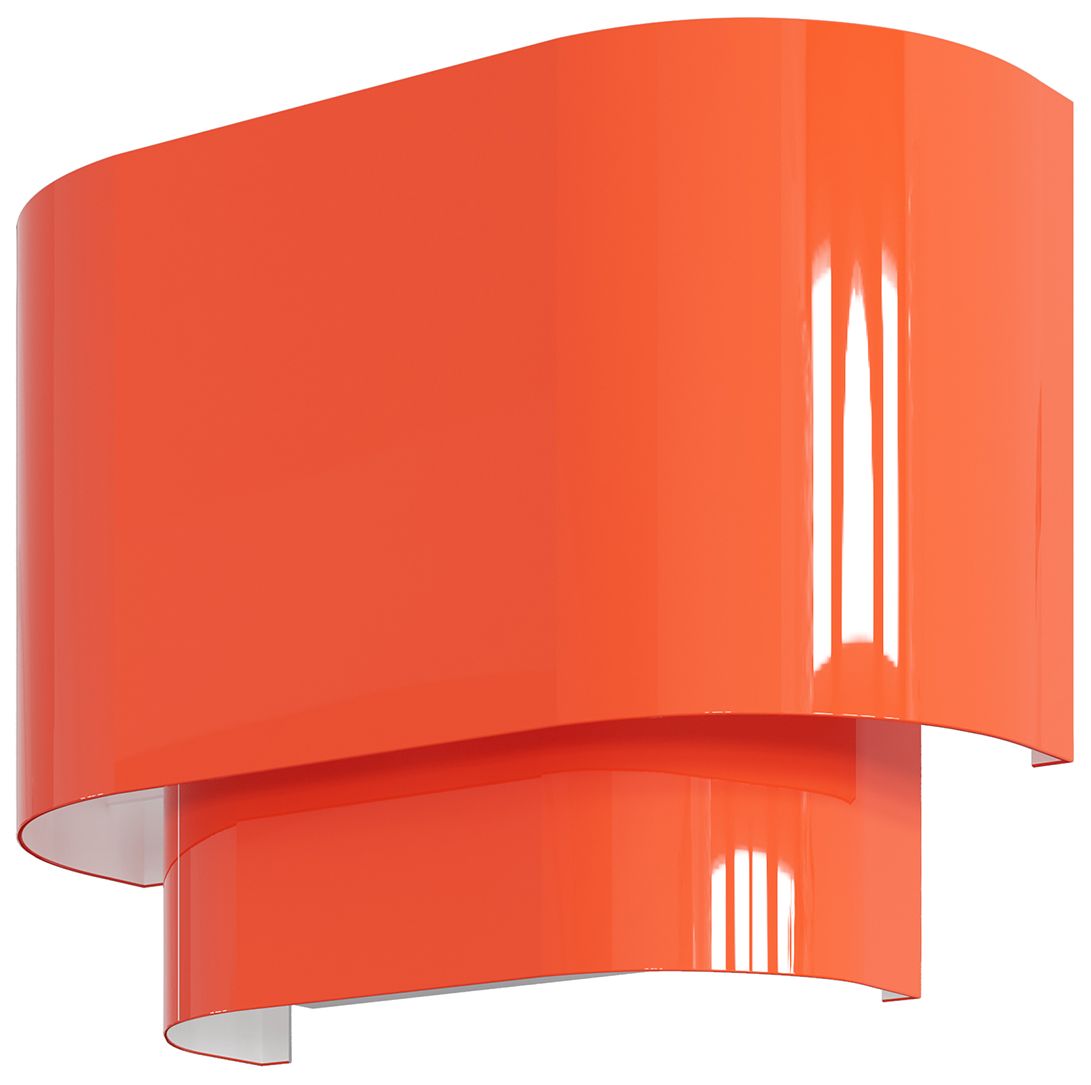Image 5 Springview 1 Light Shiny Orange ADA Sconce with Shiny Orange Metal Shade more views