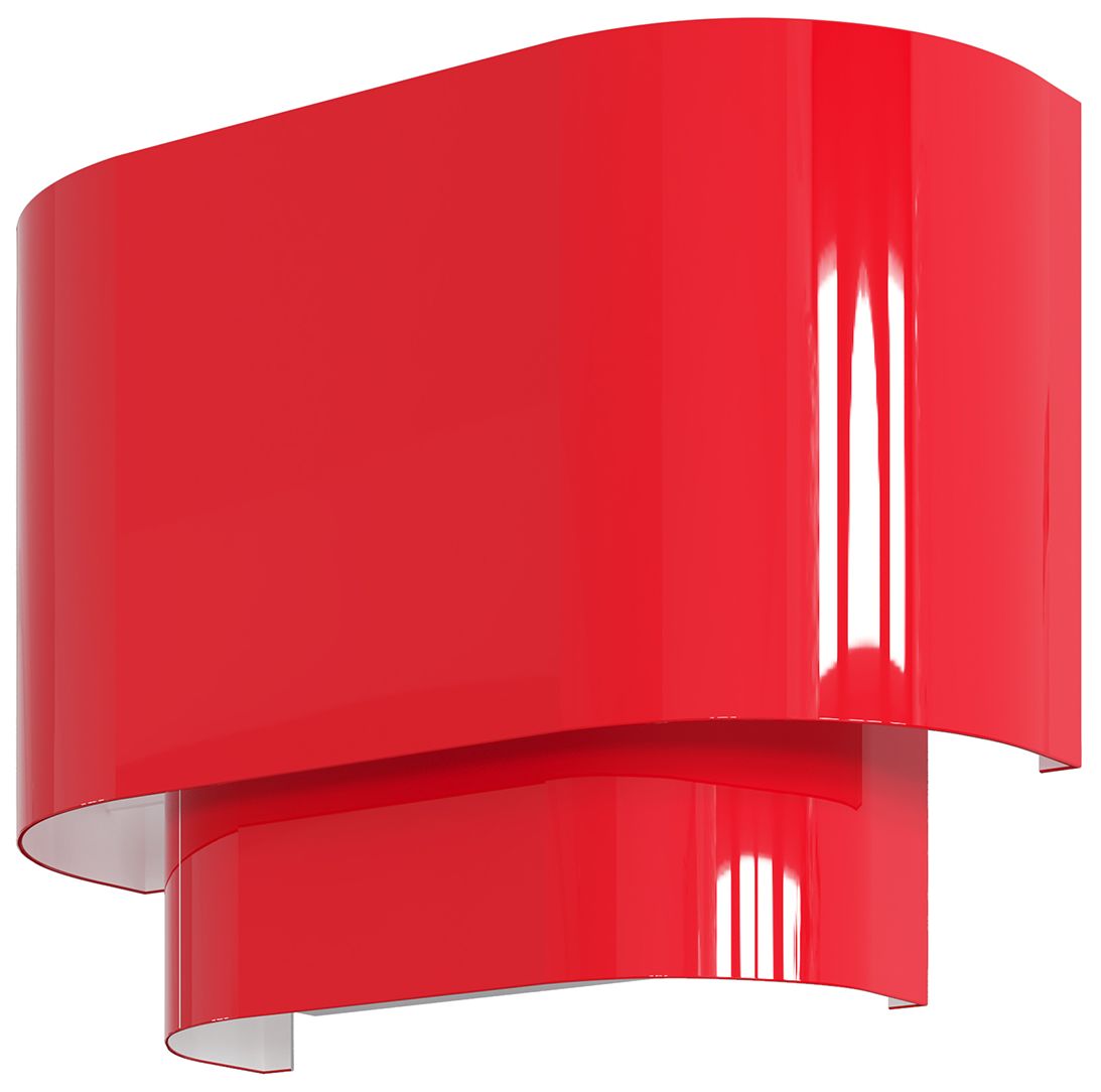 Image 5 Springview 1 Light Shiny Red ADA Sconce with Shiny Red Metal Shade more views