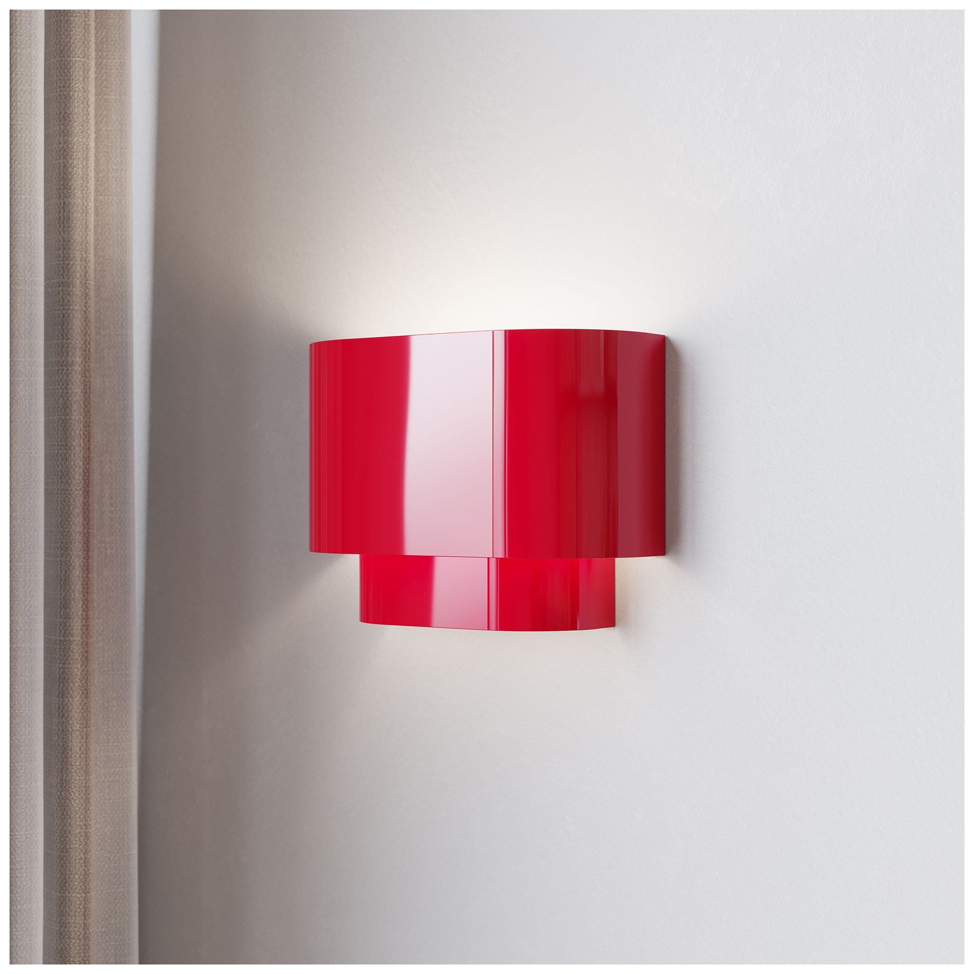 Image 7 Springview 1 Light Shiny Red ADA Sconce with Shiny Red Metal Shade more views