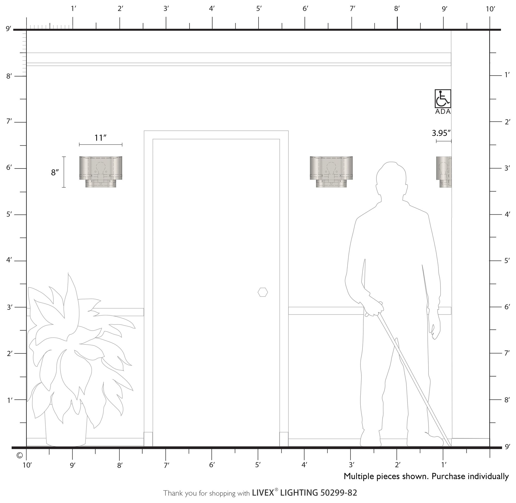 Springview 1 Light Shiny Yellow ADA Sconce with Shiny Yellow Metal Shade