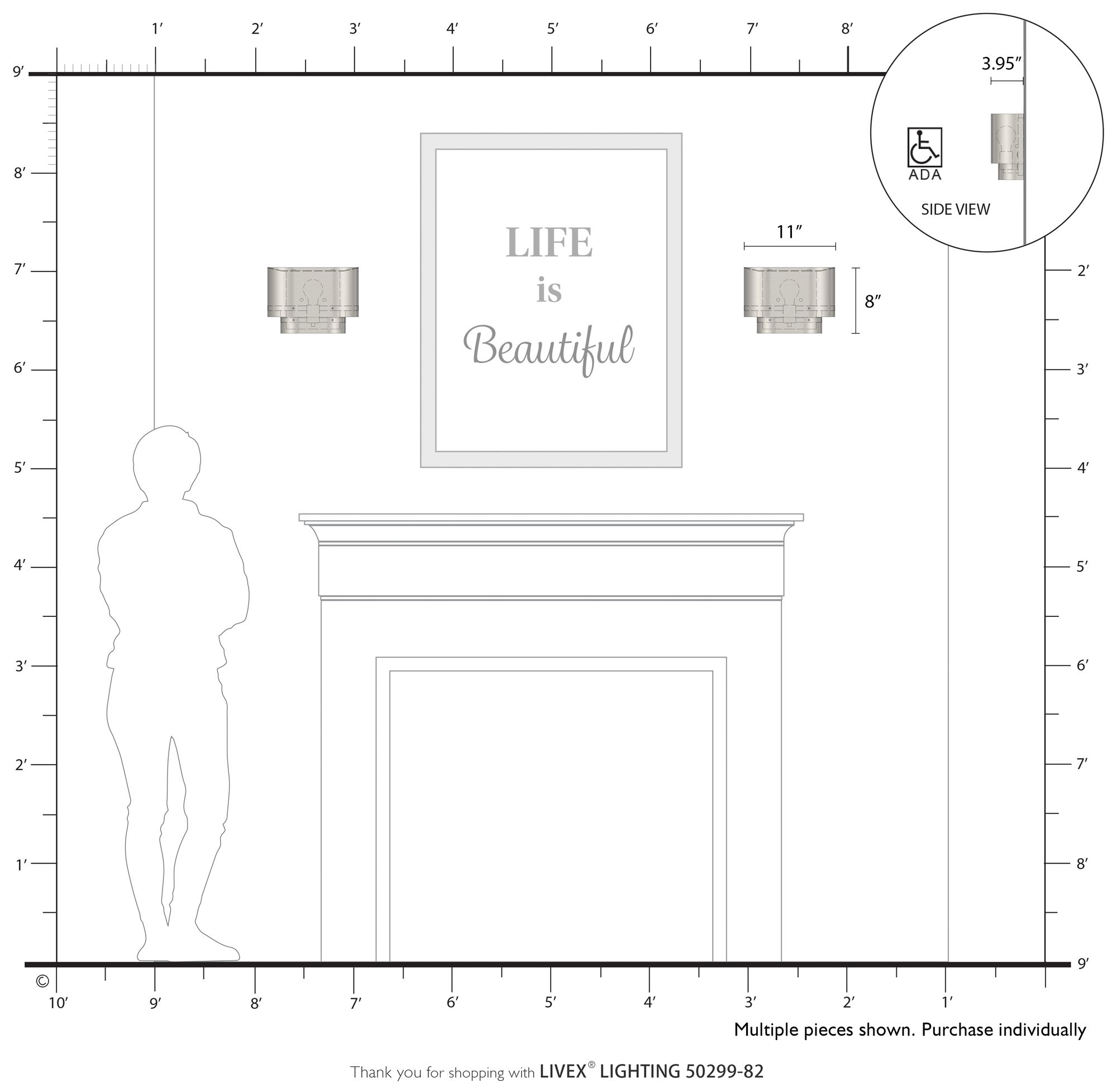 Springview 1 Light Shiny Yellow ADA Sconce with Shiny Yellow Metal Shade