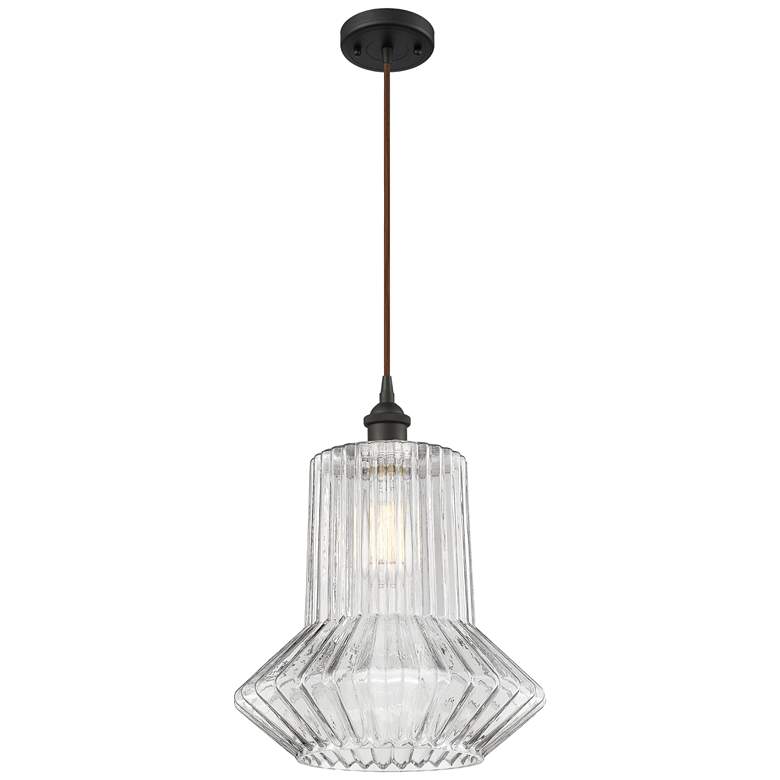 Image 1 Springwater 12" LED Mini Pendant - Oil Rubbed Bronze - Clear Spiral Fl