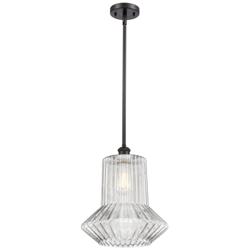 Springwater 12" LED Mini Pendant - Oil Rubbed Bronze - Clear Spiral Fl