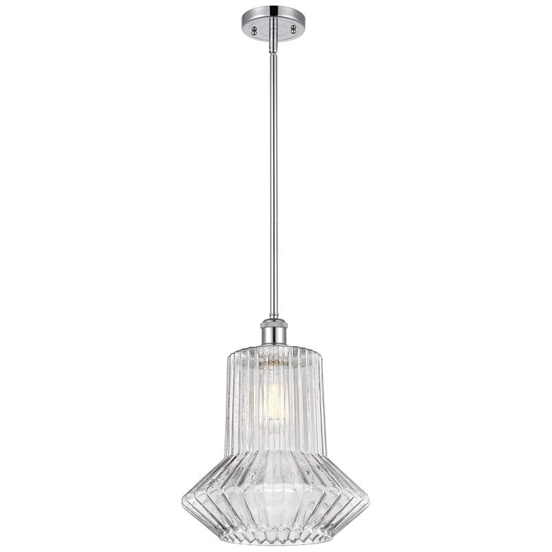 Image 1 Springwater 12" LED Mini Pendant - Polished Chrome - Clear Spiral Flut