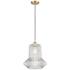 Springwater 12" Wide Gold Corded Mini Pendant w/ Clear Spiral Fluted S