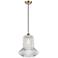 Springwater 12"W Antique Brass Corded Mini Pendant w/ Spiral Fluted Sh