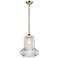 Springwater 12"W Antique Brass Stem Mini Pendant w/ Spiral Fluted Shad