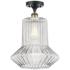 Springwater 12"W Black Brass Semi Flush Mount w/ Clear Spiral Fluted S