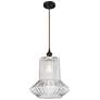 Springwater 12"W Bronze Corded Mini Pendant w/ Clear Spiral Fluted Sha