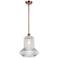 Springwater 12"W Copper Stem Hung Mini Pendant w/ Clear Spiral Fluted
