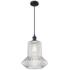 Springwater 12"W Matte Black Corded Mini Pendant w/ Spiral Fluted Shad