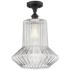 Springwater 12"W Matte Black Semi Flush Mount w/ Clear Spiral Fluted S