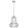 Springwater 12"W White and Chrome Corded Mini Pendant Spiral Fluted Sh