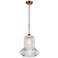 Springwater 12" LED Mini Pendant - Brushed Brass - Clear Spiral Fluted
