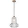 Springwater 12" LED Mini Pendant - Brushed Brass - Clear Spiral Fluted